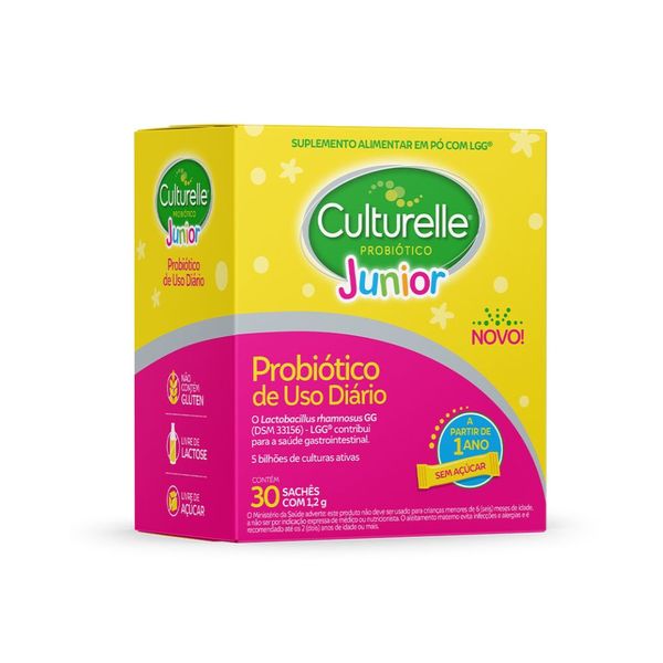 Probiótico Culturelle Junior Sem Açúcar com 30 sachês