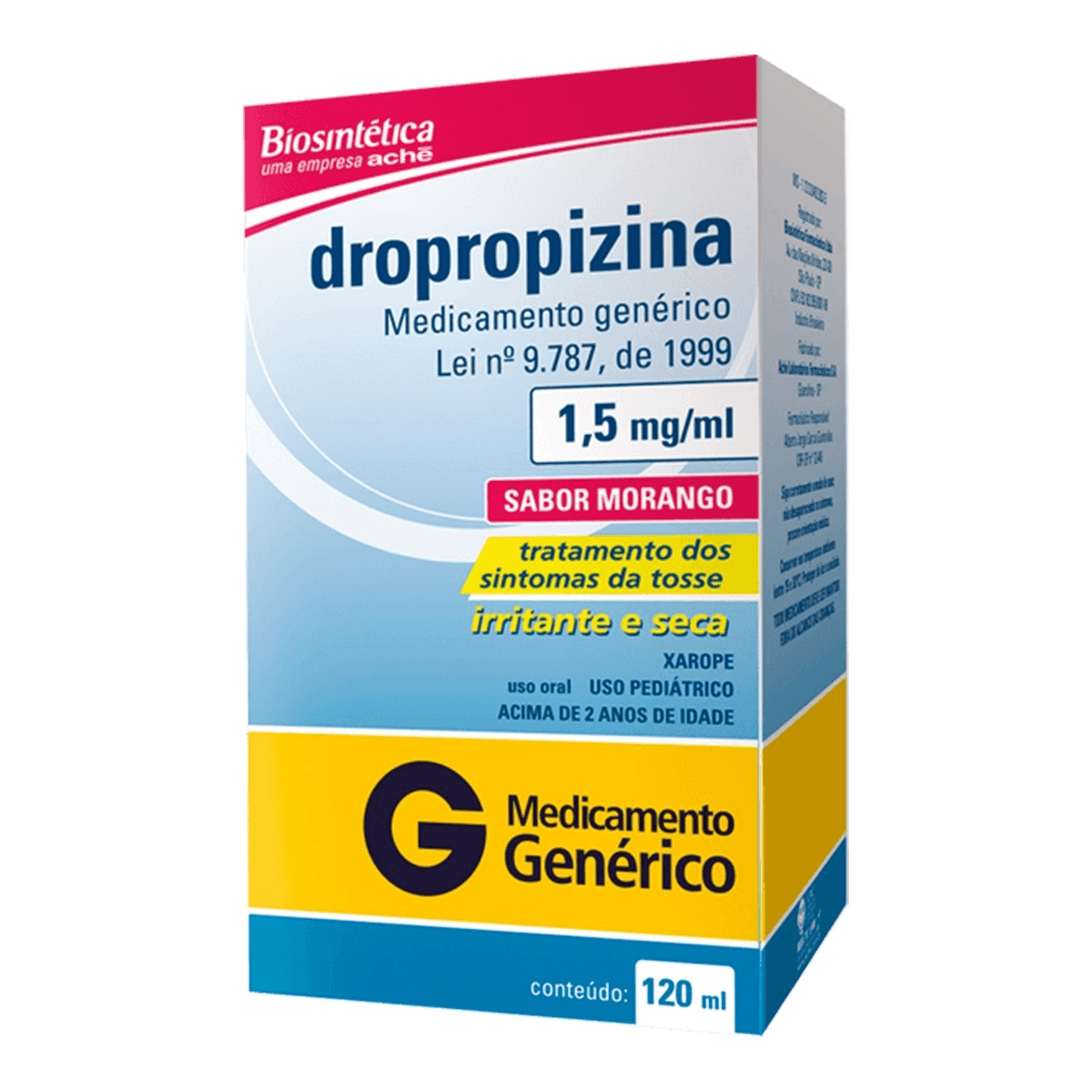 Dropropizina 1,5mg/Ml Xarope 120ml Biosintética Gen