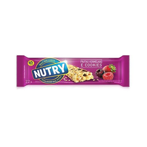 Barra de cereal Nutry frutas vermelhas e cookies