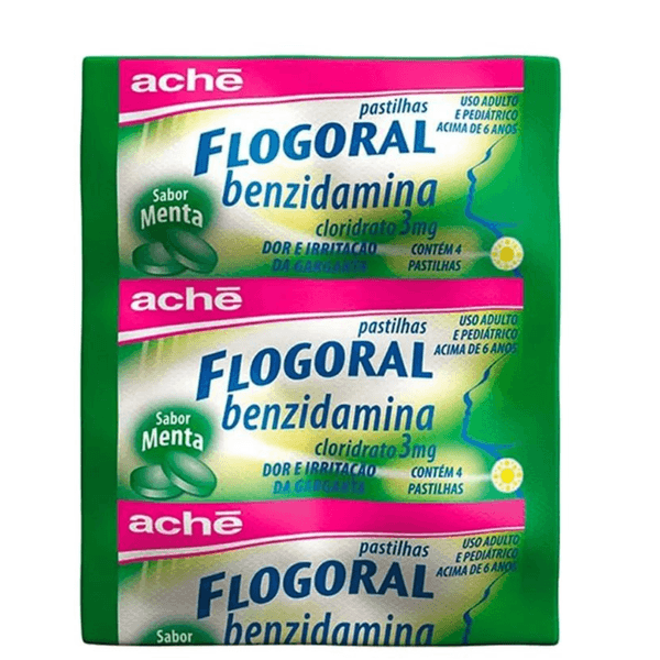 Flogoral Pastilha Sabor Menta 4 pastilhas