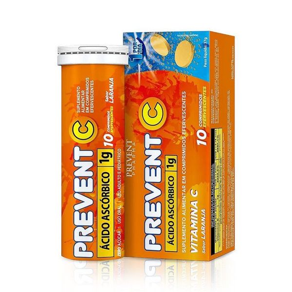 Prevent C 10 Comprimidos Efervescentes Sabor Laranja 1g