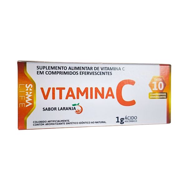 Vitamina C 10 Comprimidos Efervescentes 1G Sabor Laranja