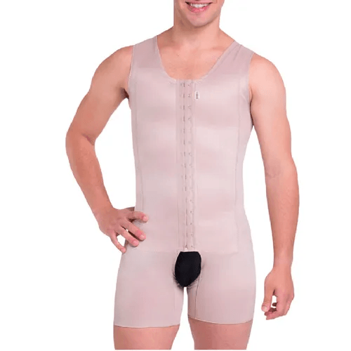 Modelador Short Regata e Fecho Frontal Masculino Cor Chocolate Tamanho GG Biobela