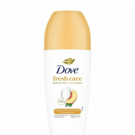 Desodorante Antitranspirante Roll On Dove Fresh Care Pêssego & Leite De Arroz 50Ml preço