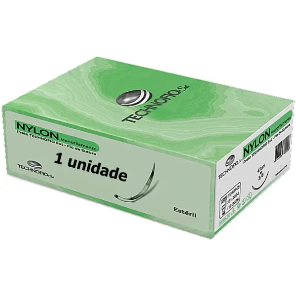 Fio De Sutura Nylon Technofio 2-0 45CM 20MM 1UN