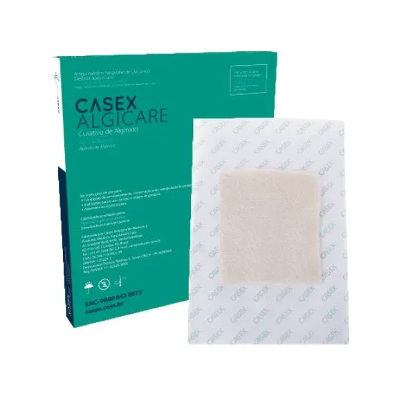 Curativo de Alginato de Cálcio e Sódio 5 cm x 5 cm Casex - 1 Unidade