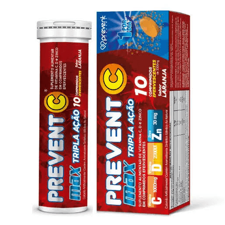Prevent C Max Tripla Ação Prevent Pharma 10 Comprimidos Efervescentes preço