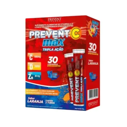 Prevent C Max Tripla Ação Prevent Pharma 30 Comprimidos Efervescentes preço